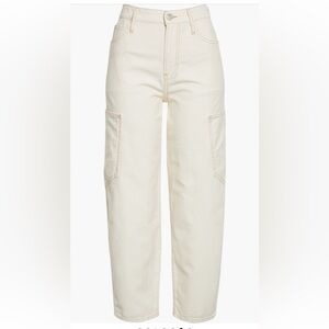 Frame Crop Barrel Jeans Size 29 in color Washed Bone